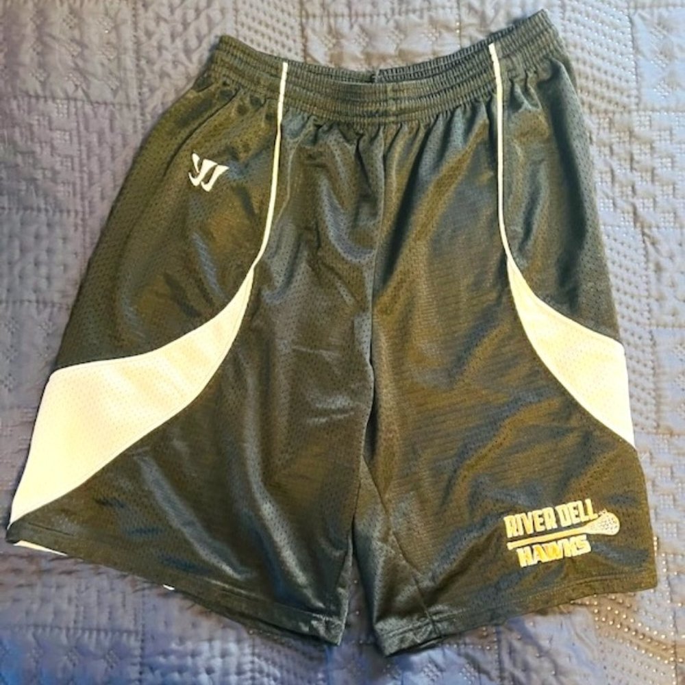 River Dell Hawks HS Vintage HS Men's Lacrosse Shorts Med Warrior